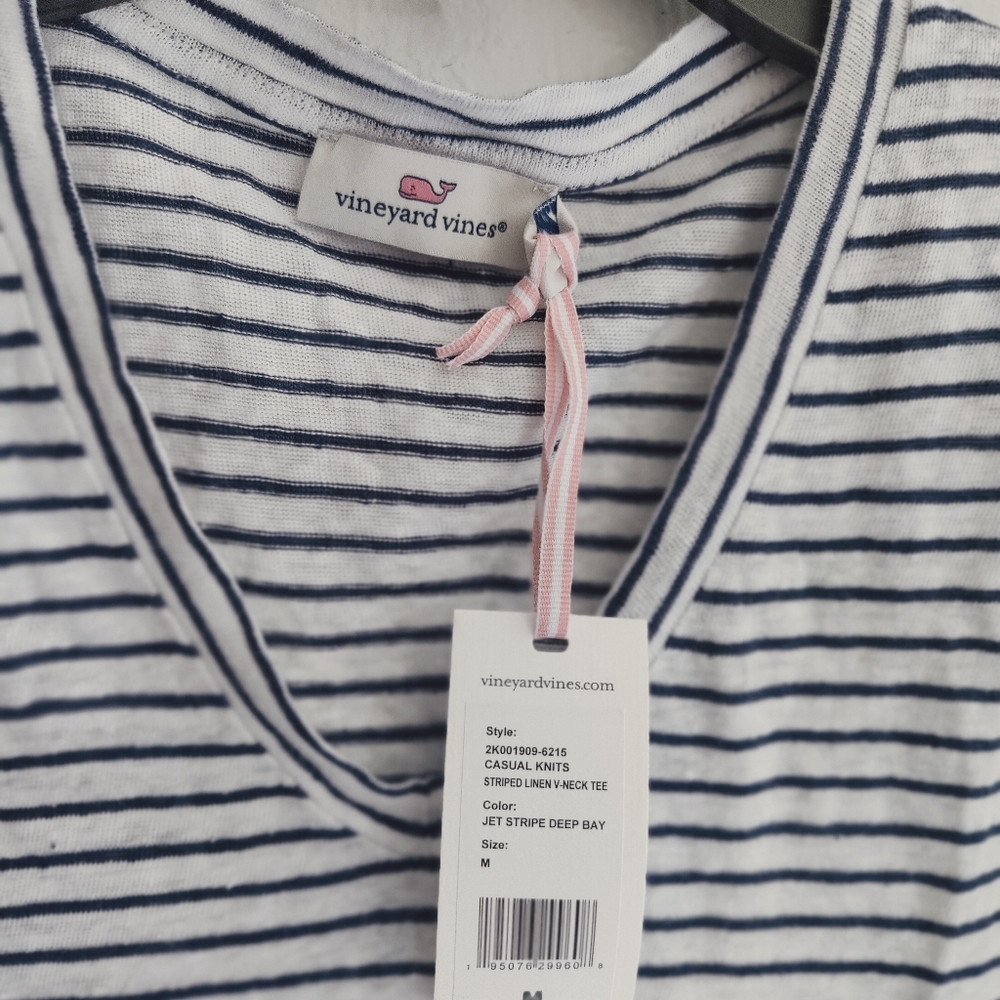 Vineyard Vines Striped V-Neck Women's Top - Picture 4 of 6